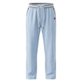 thumbnail image 5 of Gamivast Straight Leg Athletic Pants for Men with Zipper Pockets Elastic Drawstring Waist Lightweight Relaxed Fit Open Bottom Track Pants for Gym Travel and Outdoor Light Blue XXL, 5 of 6
