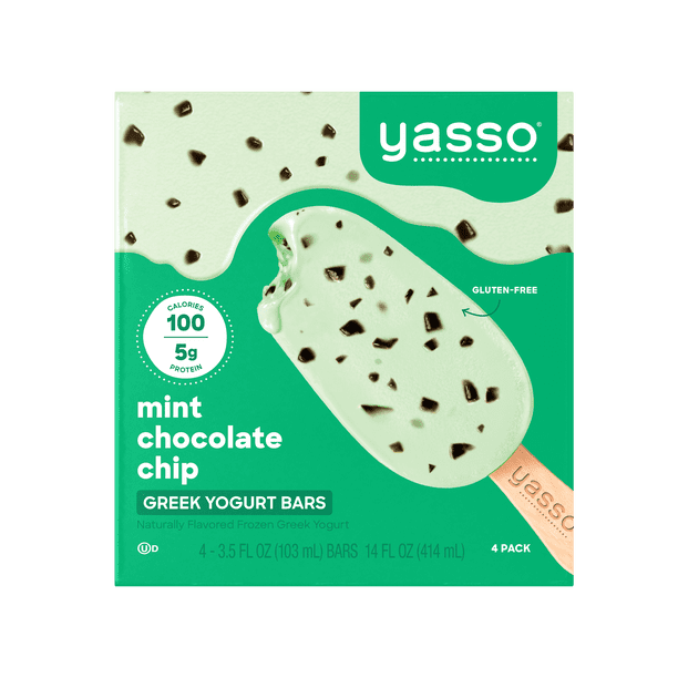 Yasso Frozen Greek Yogurt, Mint Chocolate Chip Bars, 4 Count Walmart