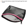 thumbnail image 3 of Uxcell 9"x2"x6" Portable Travel Mesh Toiletry Cosmetic Makeup Bag with Zipper, Red, 3 of 5