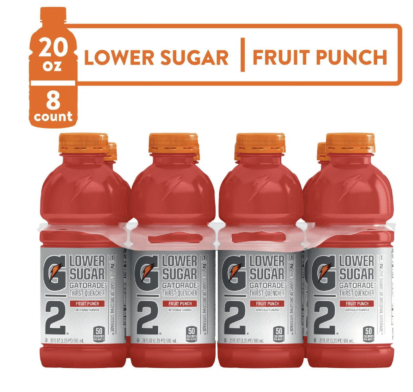 Gatorade lower suggar  Variety Pack, Grape + Fruit Punch, Lower Sugar Hydration, 20 Fl Oz (Pack of 8)