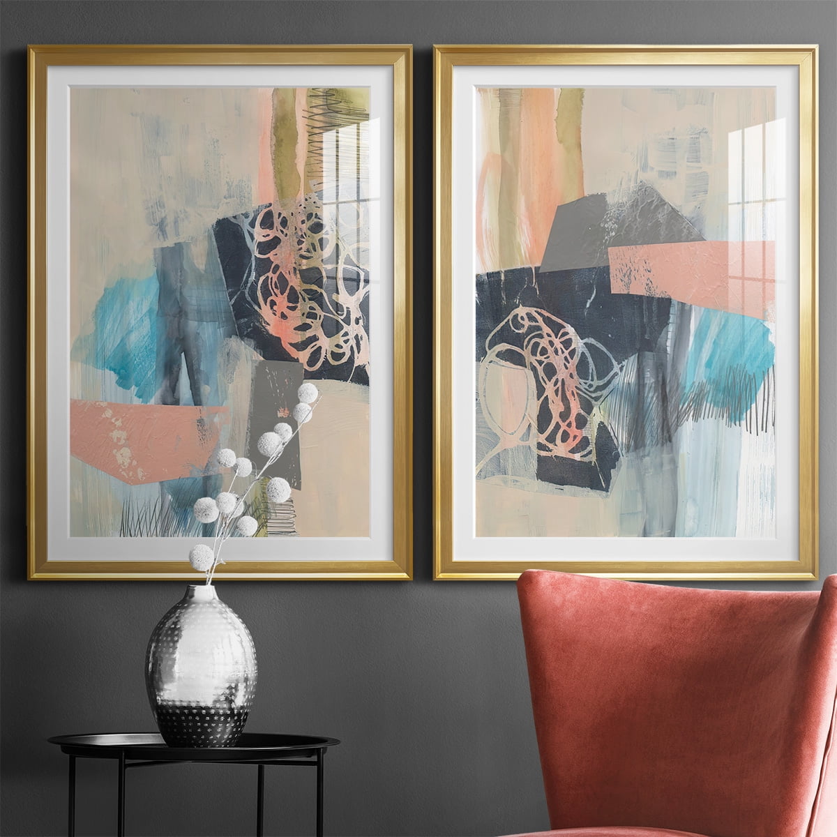 Wexford Home Reductive I Premium Framed Print, 30.5" x 42.5" - Ready to Hang, Gold (Set of 2)