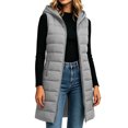 thumbnail image 6 of Yutgune Women's Long Hooded Puffer Vest Zip Up Sleeveless Quilted Jacket with Zipper Pockets, 6 of 8