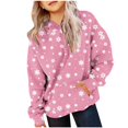 thumbnail image 2 of Mikilon Chirstmas Day Hoodies for Teen Girls Size 2-13 Casual Long Sleeve Round Neck Clothes Solid Color Graphic Fall and Winter Cute Hoodie Clothes, 2 of 4