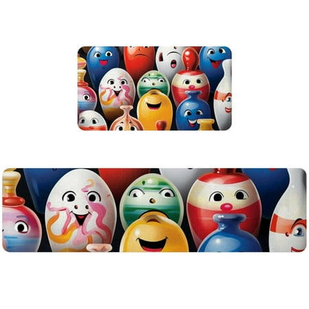 

Bowling 2-Pack Rectangular Washable Kitchen Mats Rug Mat Set 15.7 x59 +15.7 x29.5