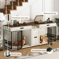 thumbnail image 6 of ChVans 86.6" Dog Crate Furniture TV Stand for Large Breed Dogs, Wooden Kennel with Dual rooms, Dog Bowl, 2 Drawers &  Cabinet for Medium-Large Dogs, 6 of 7