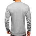 thumbnail image 4 of XFLWAM Men's Long Sleeve Crew Neck Sweatshirt Solid Color Pullover Tops Lightweight Casual Workou Sweatshirt Gray L, 4 of 7
