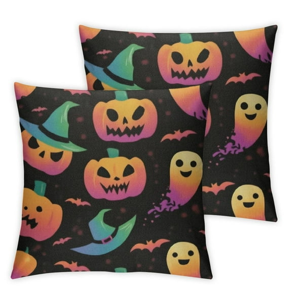 Rainbow Halloween Throw Pillow Covers Pillow Cover with Zipper Throw Pillow Cases Double Sided Plush Pillow Covers Decorative Throw Pillows Covers for Couch Living Room Bedroom