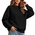 thumbnail image 6 of QIbmong Mock Neck Sweatshirt Women Long Sleeve Oversized Pullover Casual Fall Winter Soft Cotton Top(XXL,Black), 6 of 9