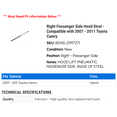 thumbnail image 2 of Right Passenger Side Hood Strut - Compatible with 2007 - 2011 Toyota Camry 2008 2009 2010, 2 of 2