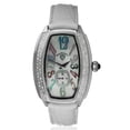 thumbnail image 5 of Swiss Tradition Tonneau Crystal Accented White Leather Strap Watch, 5 of 5