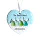 thumbnail image 2 of Adorno de cristal marino "Brindemos por la amistad" | Frase conmovedora para las fiestas | Riéndonos y lidiando con idiotas | Decoración para el árbol de Navidad de mejores amigas, 2 of 8