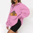 thumbnail image 2 of QQAMB Womens Oversized Sweatshirts Hoodies Half Zip Pullover Halloween Print Fall Fashion Outfits Y2k Clothes Pink 2XL, 2 of 4