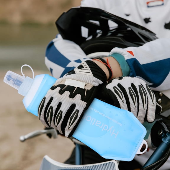 TITINICE Compact Sky Blue Foldable Water Bottle for Outdoor Running Hiking and Cycling with Lightweight Design