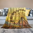 thumbnail image 2 of COMIO Amusement Park Ferris Wheel Joyride Fun Flannel Blanket (Universal 1) Lightweight White, 2 of 6