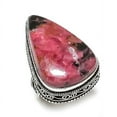 thumbnail image 2 of Natural Rhodonite Gemstone Handmade 925 Sterling Silver Jewelry Ring Size 9, 2 of 2