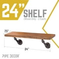 thumbnail image 2 of PIPE DECOR Solid Wood Wall Shelves, 24" L x 7.5" D, Premium Rustic Pine, Sunset Cedar Finish, Set of 2, 2 of 7