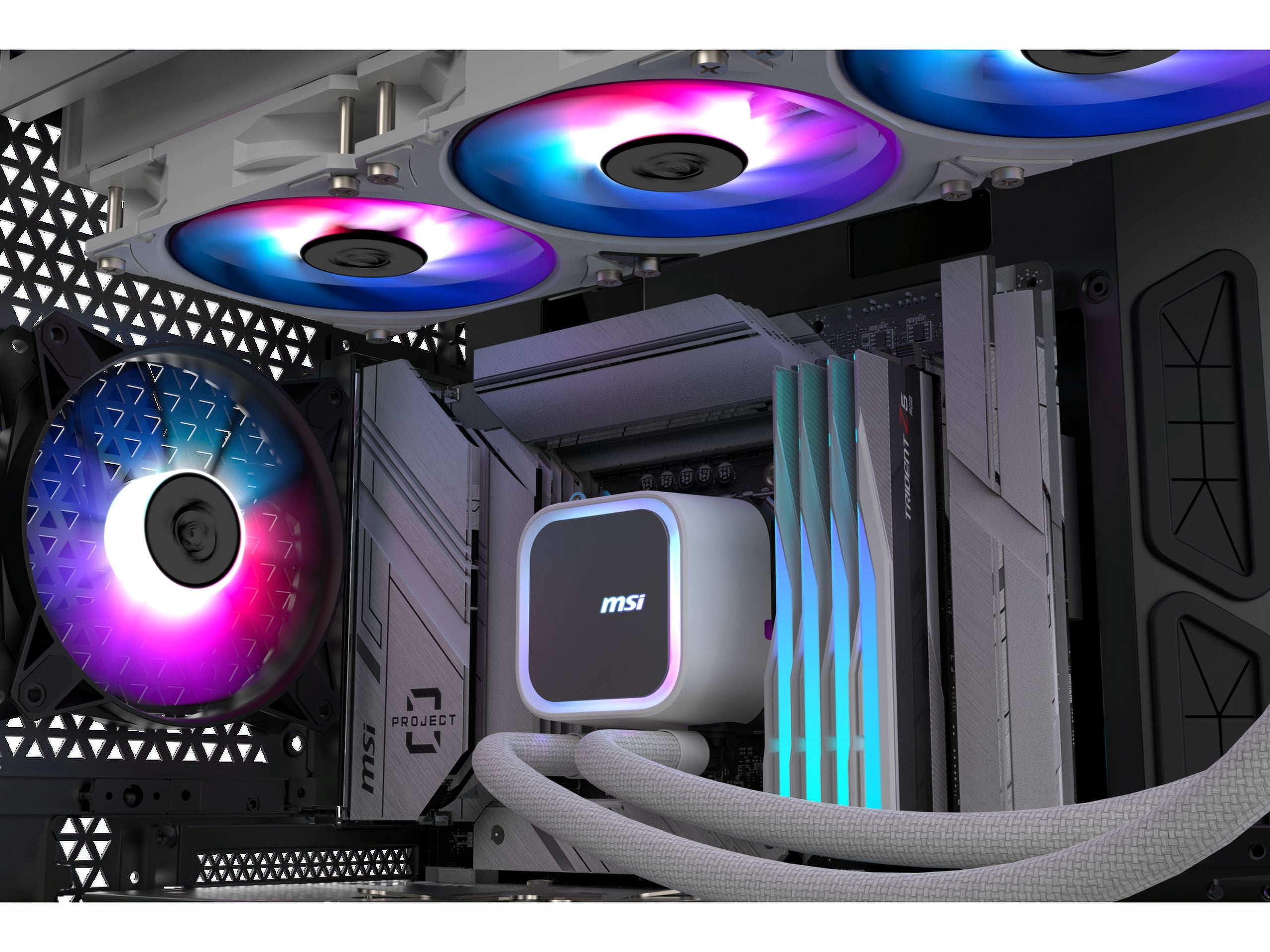 MSI MAG Coreliquid A13 240 WHITE ARGB Liquid CPU Cooler - 240mm AIO, Intel AMD (LGA 1700/1851/AM4/AM5), Pre-installed Fans - White