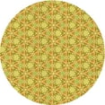 thumbnail image 1 of Ahgly Company Machine Washable Indoor Round Transitional Bold Yellow Area Rugs, 6' Round, 1 of 7