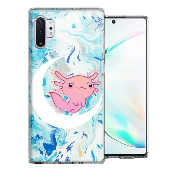 MUNDAZE For Samsung Galaxy Note 10 Plus Pink Axolotl Moon Mable Design Double Layer Phone Case Cover