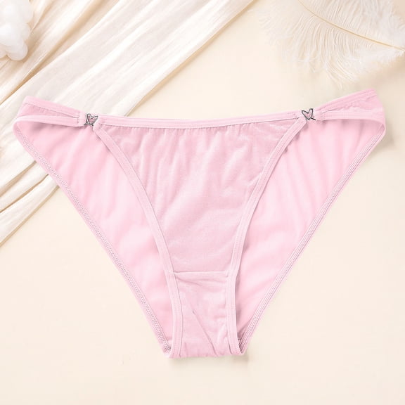 JUSLIO Womens Underwear Comfortable Briefs Breathable Soft Mesh Panties Pink L