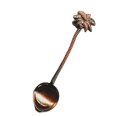 thumbnail image 1 of 1 pieza, artesanías de regalo de aleación de zinc estilo retro palaciego cuchara de postre de café cuchara de pastel de café de hoja de coco dorada, 1 of 2