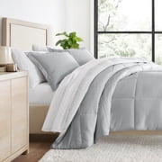 All Season Ultra Soft Comforter Set Lightweight Bedding in Gray/Black Ombre for King/Cal King by Comfort Canopy