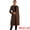 Dark Coffee, variant on Women's Long Faux Suede Jacket Fall Winter Trench Coat with Pockets L Gray