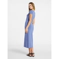 thumbnail image 2 of No Boundaries Deep V-Neck Maxi Dress with Cap Sleeves, Women's Sizes XXS-XXL, 2 of 4