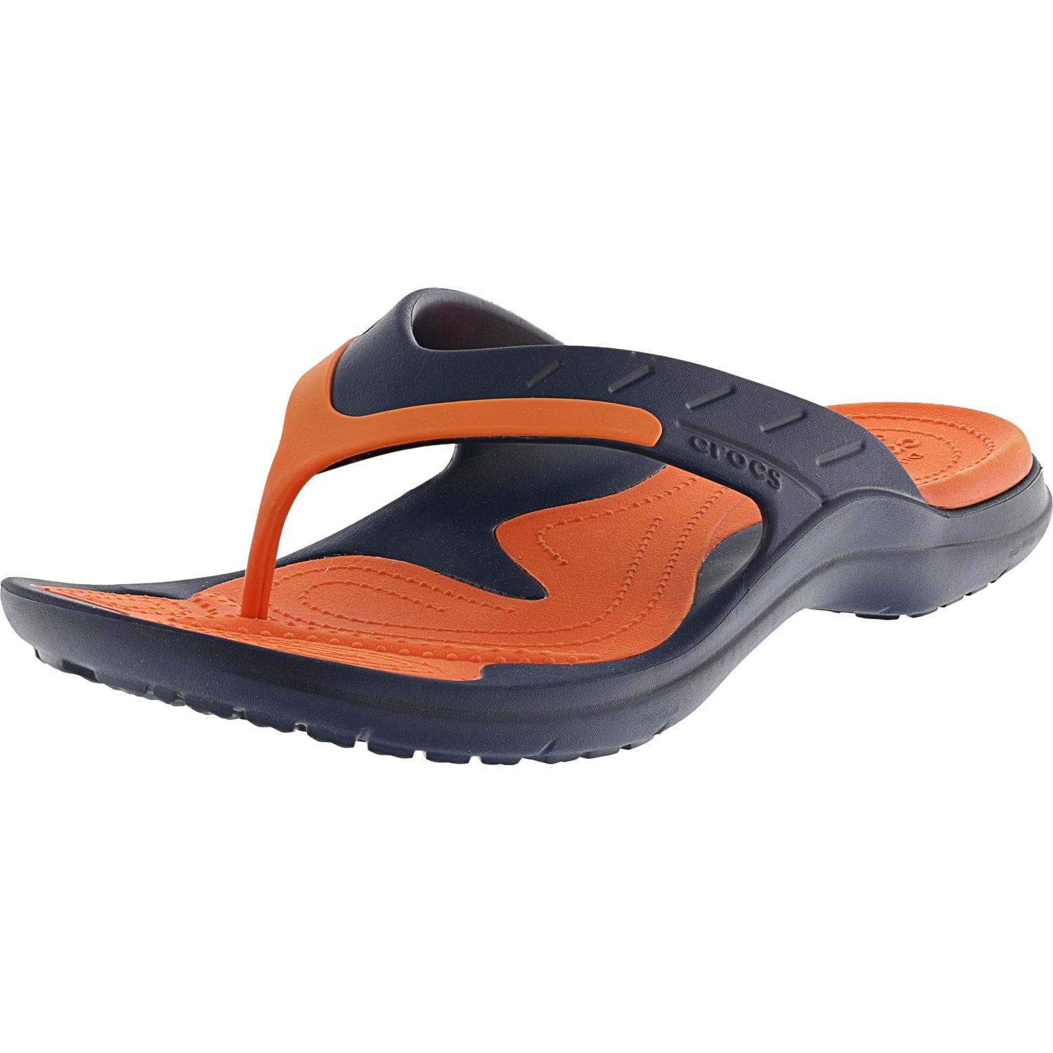 Crocs Modi Sport Flip Navy / Tangerine Rubber Sandal 12M 10M