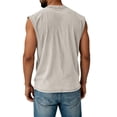 thumbnail image 4 of Patriotic Men's Sleeveless Tee with 250 Years Freedom Graphic and Classic American Flag Design Featuring Vintage Distressed Look Crew Neck Cut Dark Gray XXL, 4 of 4