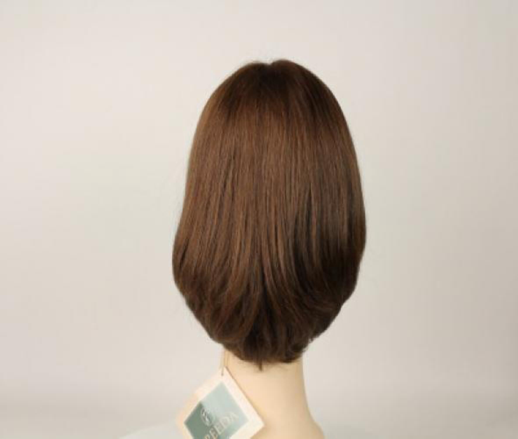 European Human Hair Freeda Wig Liberty Brown With Reddish Highlights Skin Top Size S