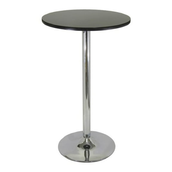 Contemporary Home Living 39.75" Black Round Spectrum Pub Table with Chrome