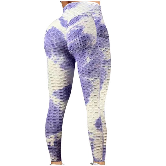 Bigersell Blue Yoga Pants for Women Yoga Full Length Pants Fashion Women Long Multicolor Tight High Waist Elasticity Sports Yoga Pants Ripped High Waist Yoga Pants for Ladies