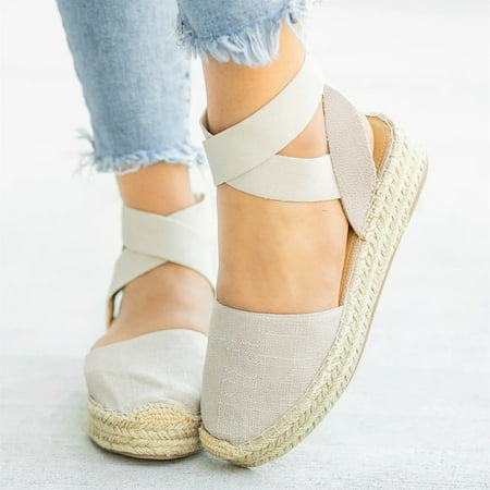 

Women s Fashion Casual Strappy Thick-Bottom Sandals Platform Closed Toe Shoes