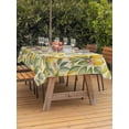 thumbnail image 2 of Outdoor Tablecloth with Umbrella Hole and Zipper, Summer Lemons Rectangle Table Cloth 60x102 Inch Waterproof Tablecloth, Vintage Fruits Green Leaf Botanical Picnic Table Cover for Patio Camping, 2 of 7