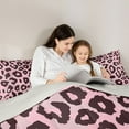 thumbnail image 4 of Manfei Jungle Animal Bed in a Bag Twin Size,Cheetah Print Bed Set,Pink Leopard Print Bedding Twin Size For Teens,Breathable Room Decor Reversible,7 Pieces, 4 of 7