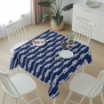 thumbnail image 6 of Navy Blue Knot Table Cloth Waterproof Tablecloths, Nautical Striped Monochrome Ocean Tablecloth Dining Table Cover for Kitchen Party Tabletop Outdoor, Square Tablecloth 60x60 Inch, 6 of 9