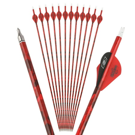 30 Archery Carbon Arrows SP500 ID 6.2mm Compound Recurve Bow Hunting Target