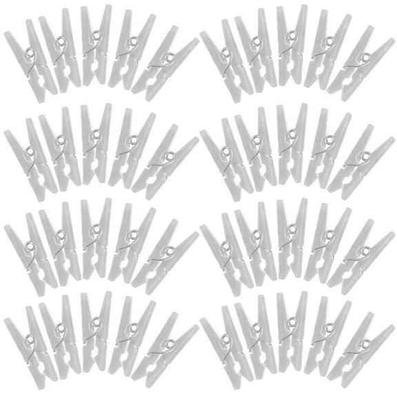 Soimiss Picture Frame Clips Mini Clothes Clip Transparent Plastic 50pcs