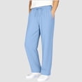 thumbnail image 5 of LJEFF Mens wide Leg Drawstring Pants, Breathable Drawstring Elastic Waist Lightweight Casual All Season Trousers Blue Size 10, 5 of 8