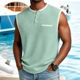 thumbnail image 5 of Jalioing Men's Casual Tank Tops Vintage Fashion Button Crew Neck Sleeveless Tank Shirt with Pocket Summer Vacation Outfits, 5 of 6