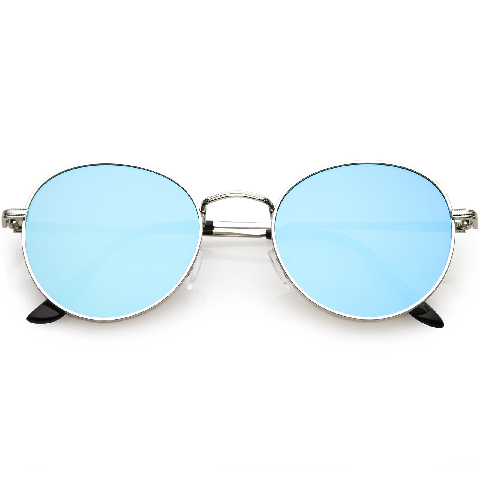 Best seller FarJing Fashion Unisex Classic Metal Frame Mirror Rounded Glasses Silver