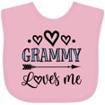 thumbnail image 3 of Inktastic My Grammy Loves Me Grandchild Girls Baby Bib, 3 of 4