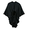 thumbnail image 1 of WonderWiz Women's Winter Wedding Faux Fur Wraps Shawls Cardigan Poncho Cape Bridal Stoles Scarf Black One Size, 1 of 2