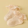 thumbnail image 3 of SUNSIOM Baby Toddlers Girls White Cotton Princess Style Eyelet Ruffles Lace Top Frilly Mesh Spring Summer Princess Socks 0-12 Years, 3 of 6