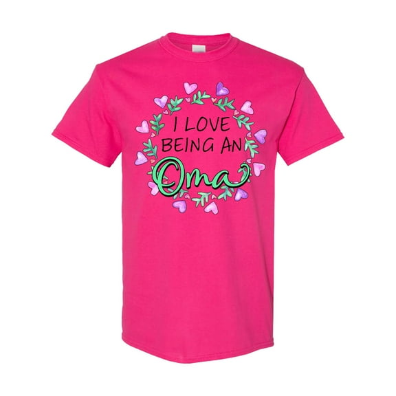Inktastic I Love Being an Oma Circle of Hearts T-Shirt