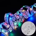 thumbnail image 1 of Cadena de luces navideñas con cintas, adornos navideños, accesorios para árboles de Navidad, colgante decorativo, cinta dorada de doble capa, 1 of 6
