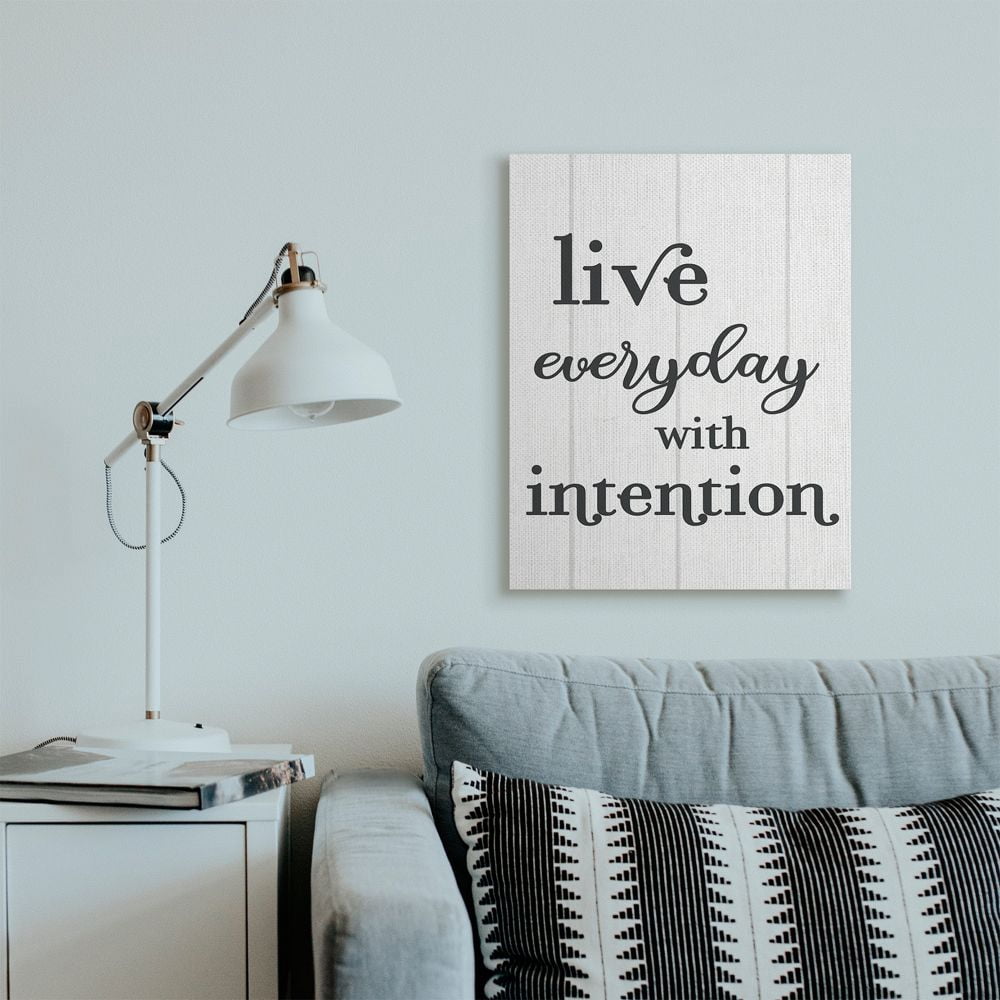 Stupell Industries Live Everyday with Intention Quote Rustic Charm Designed by Daphne Polselli