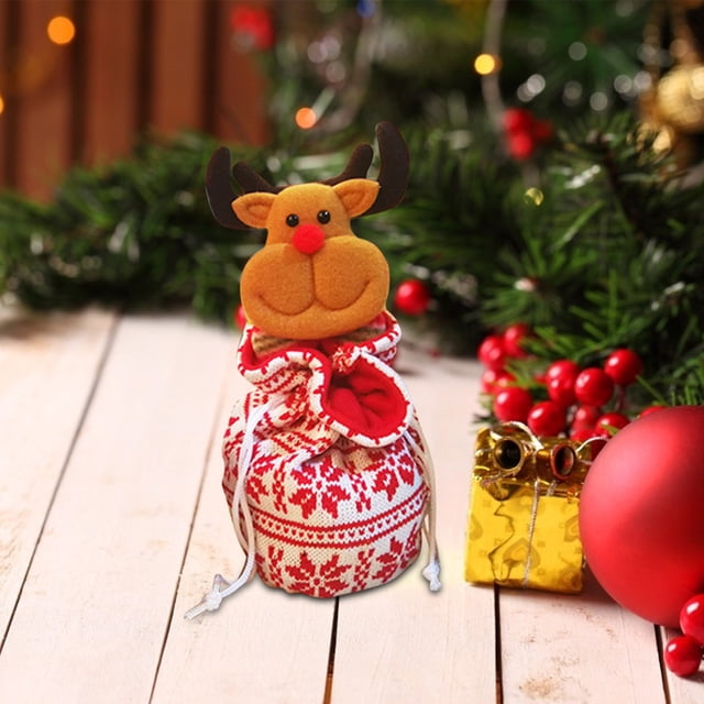 Bolsa de regalo navideña - Bolsa de almacenamiento de caramelos navideños de Papá Noel para decoraciones festivas