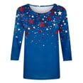 thumbnail image 4 of GERsome Womens American Flag Shirts 4th of July 3/4 Sleeve T Shirt Funny USA Graphic Tees Patriotic Casual Loose Fit Pullover Tops S-5XL, 4 of 4
